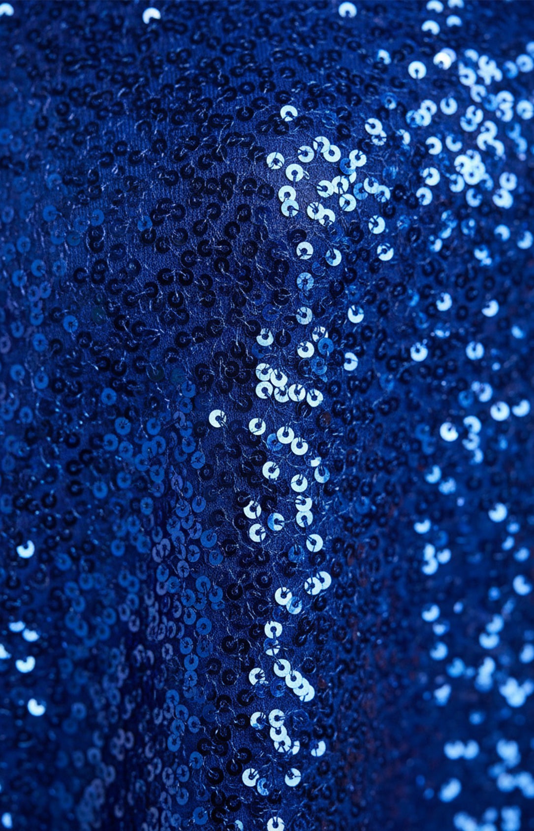 Royal blue sequin fabric closeup for homecoming dress