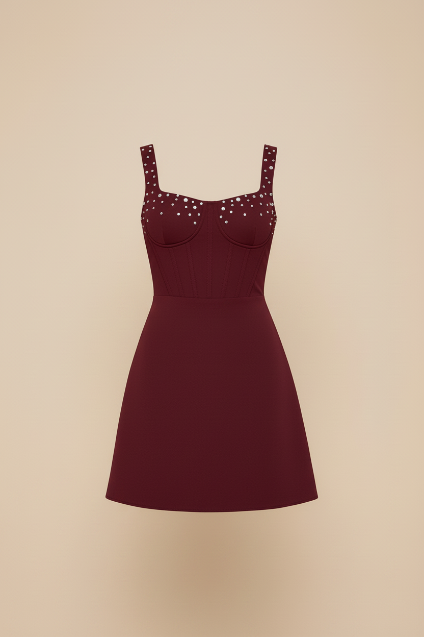 Burgundy dress without model