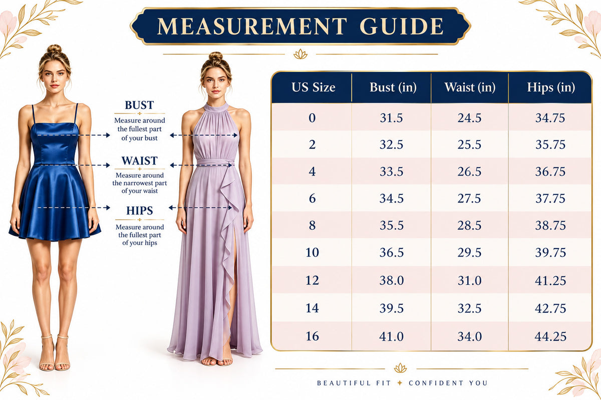 Size Chart | XALPHEOR Formal Gowns